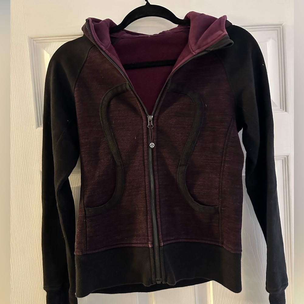 Lululemon Black and Purple Zip-Up Hoodie